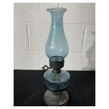 Very beautiful hand blown glass vintage oil lamp