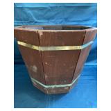 Octagon wooden planter box measures 14 inches in