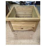 Wooden planter measures 18 x 18 x 12