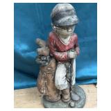 23 inch long statue boy playing golf