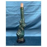 Vintage Green Glass Hand Holding Gun Decanter