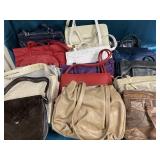 Large assortment of purses