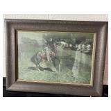 Framed art, frame measures 23 1/4 inches wide by