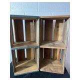 Pair of wooden crates each measuring 12 inches