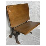 Small wood/Cast Iron School Desk 6, 25" tall