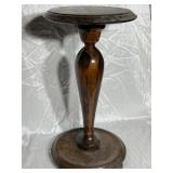 Footed Walnut  Pedestal Plant Stand 24" tall