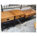 Homestyles oak & metal coffee table with two end