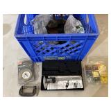 Crate full of nuts and bolts- also some tools