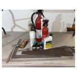 Lot full of fire extinguishers, 2 cycle oil and