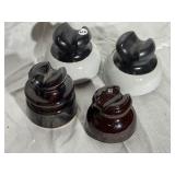 Lot of 4 Insulators 3-1/2" to 4-1/4" wide