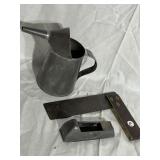 Lot of Tin Oil Can, Stanley Rasp and Brass/Wood