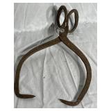 Large Cast Iron Ice Tongs