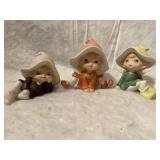 Three Pixie Elves #5213 Homco Porcelain Figurines