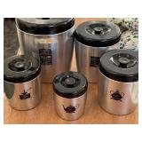Set of Spun aluminum canisters. Canisters are