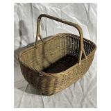 Large Vintage Square Woven Basket 13" long