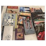 Several books including cook books and magazines