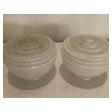 Pair of glass globes frosted measure 8 inches in