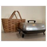 Wicker picnic basket measures 18 inches long 13