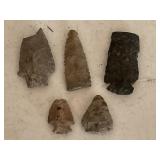 Arrow head stones. Lot of 5