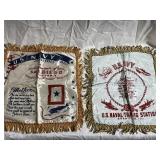 Two naval banners measuring 16 1/2 inches wide 16