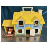 Vintage Fisher-Price play family house with many