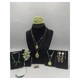 Green toned costume jewelry