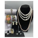 Assortment of costume jewelry