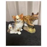 Pair of Planters - Napco Ware Fox and Cat