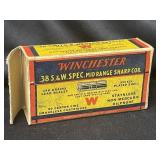 Vintage box of Winchester 38 Special mid range