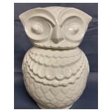 Cream Color Ceramic Owl Cookie Jar