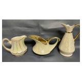 Lot of Lusterware w/Gold Trim Pitchers