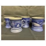 Set of Four Currier and Ives Mugs