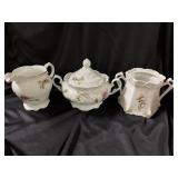 Flower printed cream and sugar set