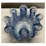 Vintage blue glass ashtray