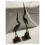 Carved Horn Crane Sculpture- pair