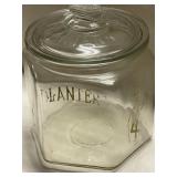 Vintage Planters Mr. Peanut Glass Six Sided Jar