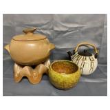 Frankoma covered dish,Haeger dish, Showa tea pot