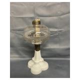 Oil Lamp with Milkglass Base