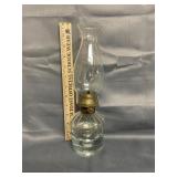 Small Clear Oil Lamp with Peg Base Lamp Base is 6"