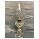 9-1/2" tall Clear Glass Oil Lamp