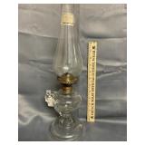 Clear Glass Finger Oil Lamp 8-1/2" Tall
