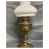 Brass Base with Beveled Glass Shade