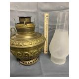Large Brass Base Oil Lamp