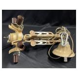 Art Deco Cast Iron Ceiling Light Fixture with Five