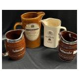 Four Scotch Whiskey Advertising Pitchers
