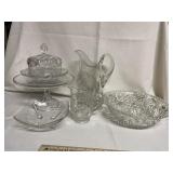 Heavy Pressed Glass Pitcher, Bowls, and More
