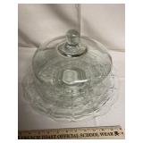 Heavy Glass Covered Cake Plate