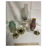 Oil Lamp, Glass Shade, and More