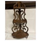 Small Wood Corner Whatnot Shelf