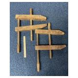 Vintage Large Rustic Wood Vise Clamp Old